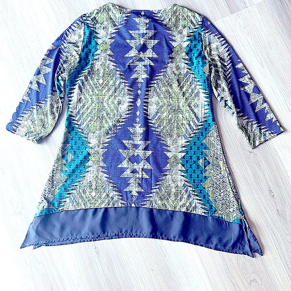 Multiples Patterned Med Green And Purple Women's … - image 6